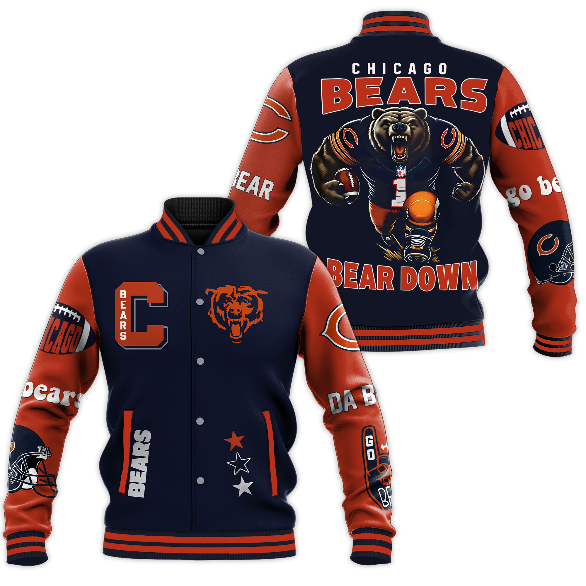 Chicago Bear Baseball Jacket