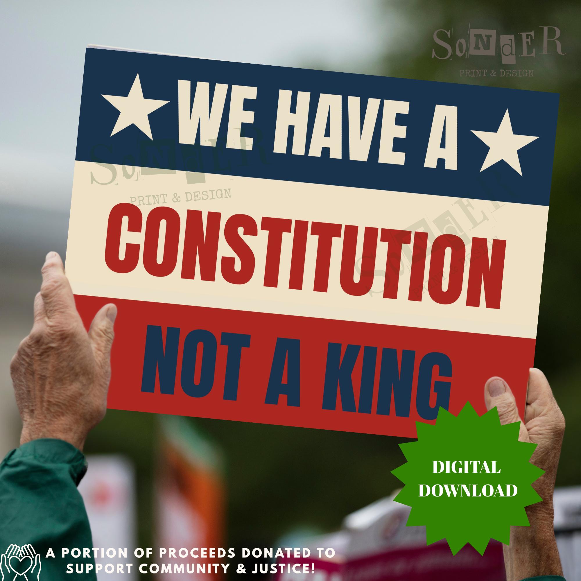 No Kings In America Printable Protest Sign