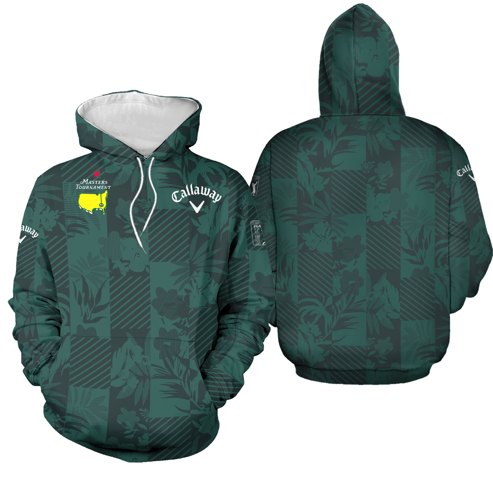 Tropical Leaves Foliage Golf Masters Tournament Callaway Hoodie Pullover For Men