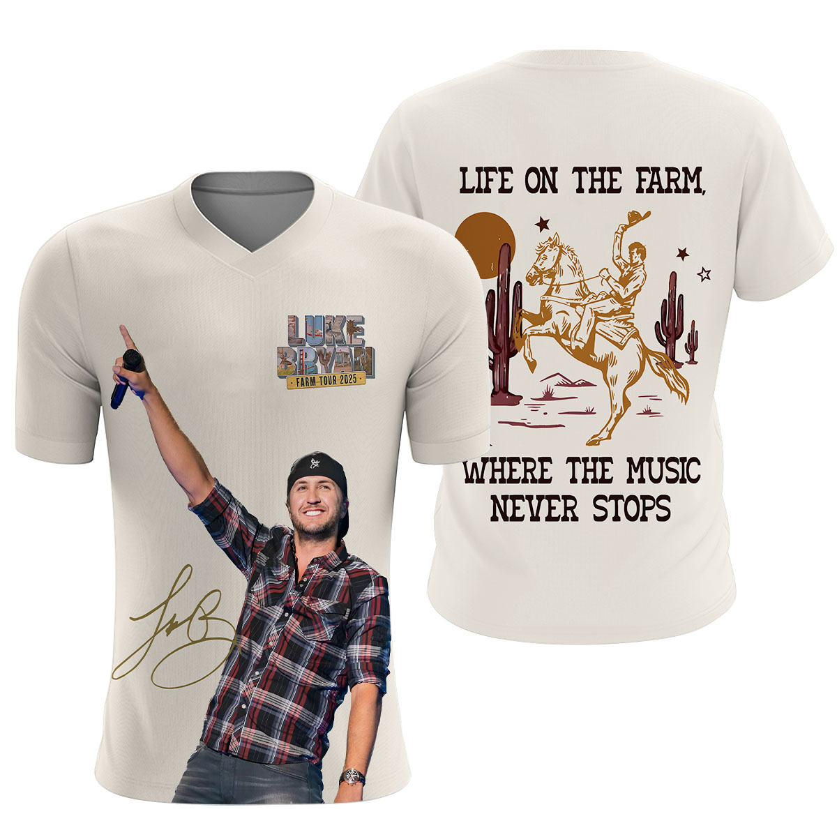 Luke Bryan Farm Tour 2025 3d T-shirt