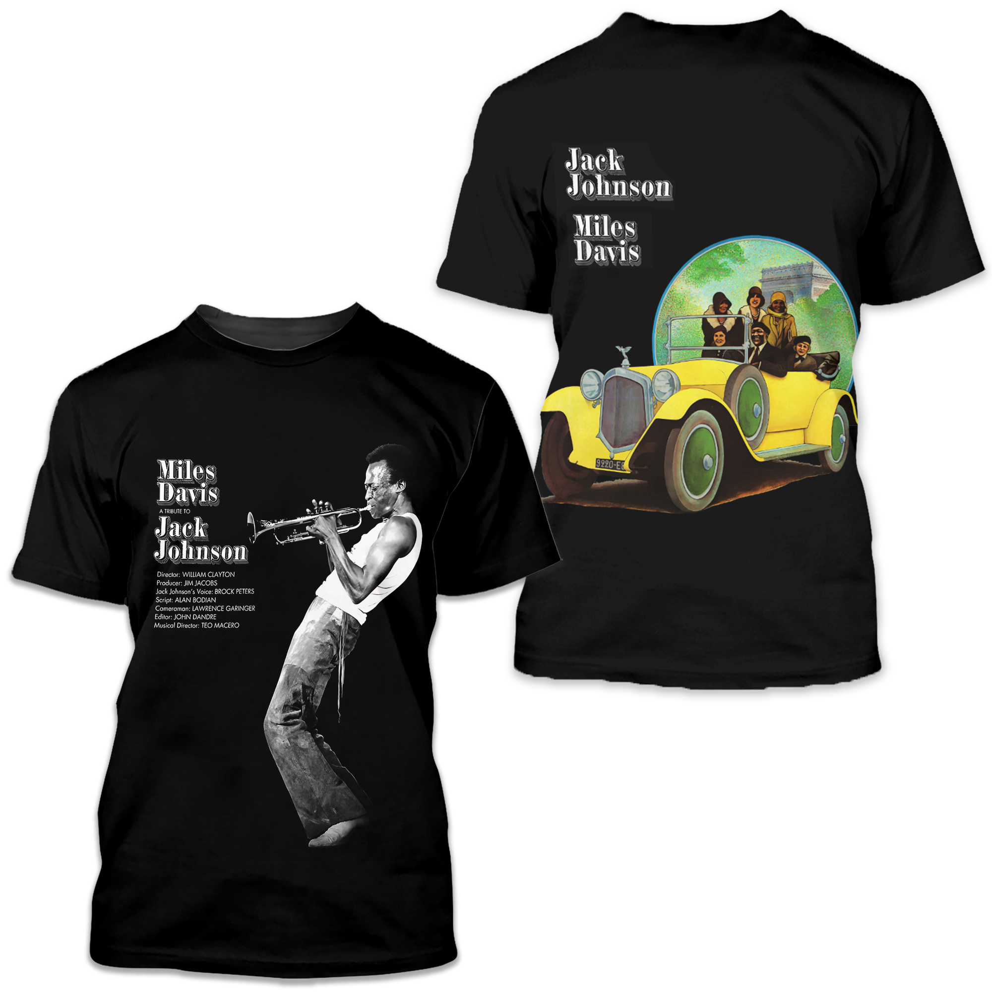 Miles Davis At Tribute To Jack Johnson Album Cover Aop 3d T-shirt