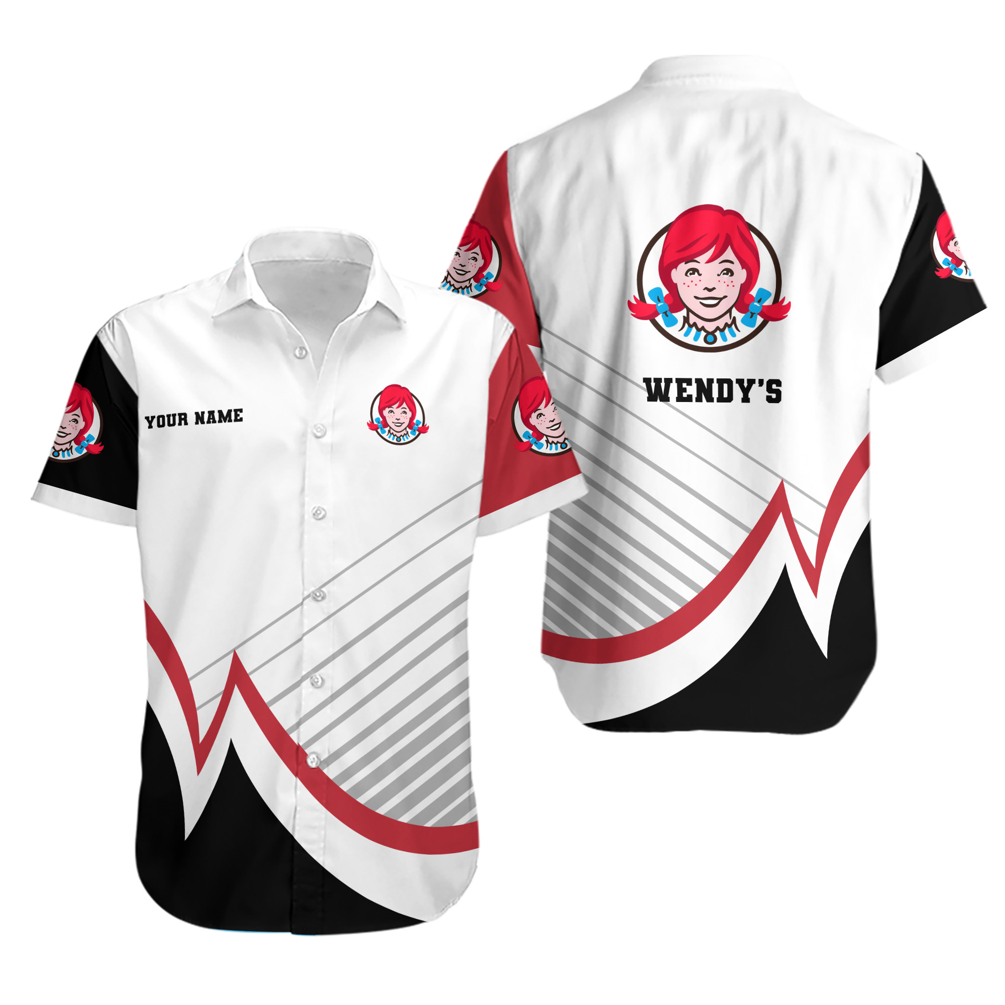 Wendy's Custom Name Palm New Aloha Hawaiian Shirt