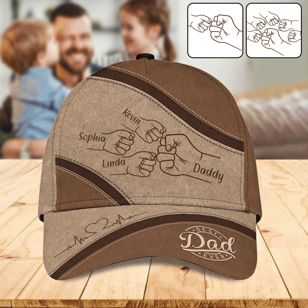 Best Dad Ever Fist Bump - Personalized Father Classic Baseball 3D Cap
