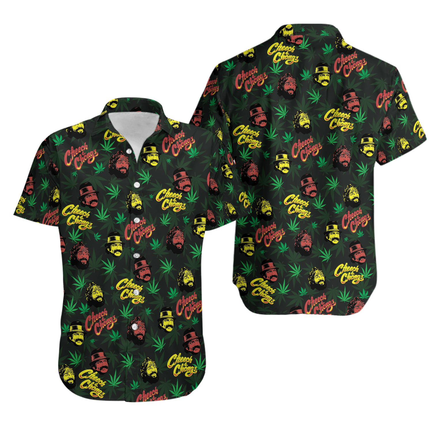 Cheech &  Chong Pattern Hawaiian Shirt, Funny Hawaiian Shirts