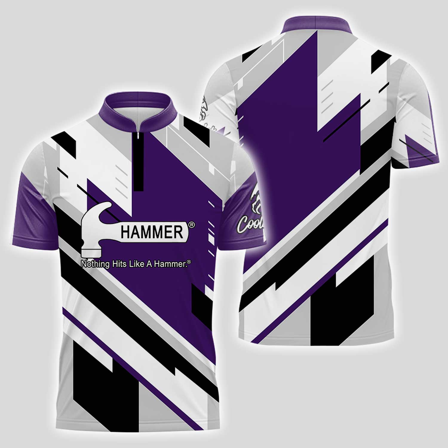 Hammer Mid Lane Quick Ship Coolwick Sash Zip Bowling Jersey
