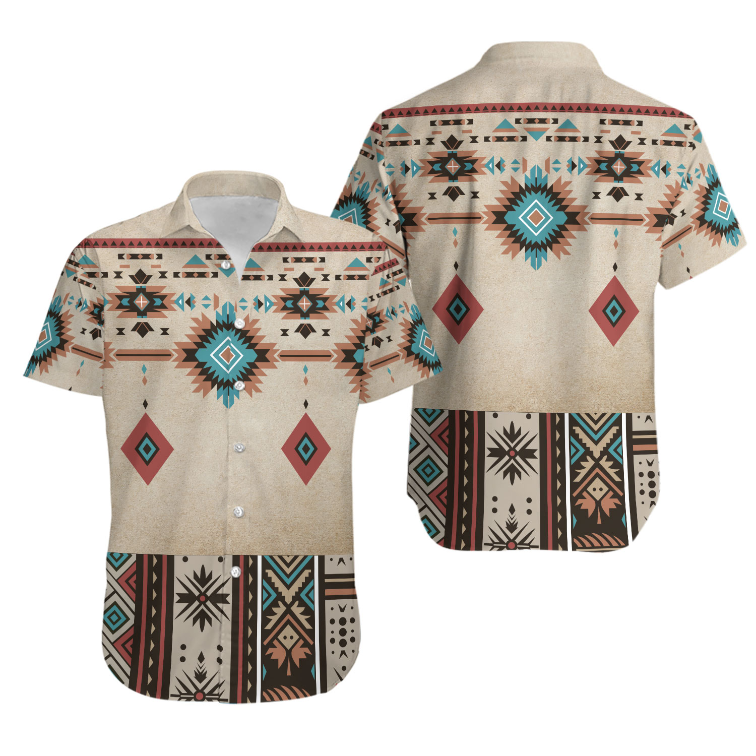 Native American Button Shirt, Tribal Hawaiian Shirt, Cultural Summer Shirt