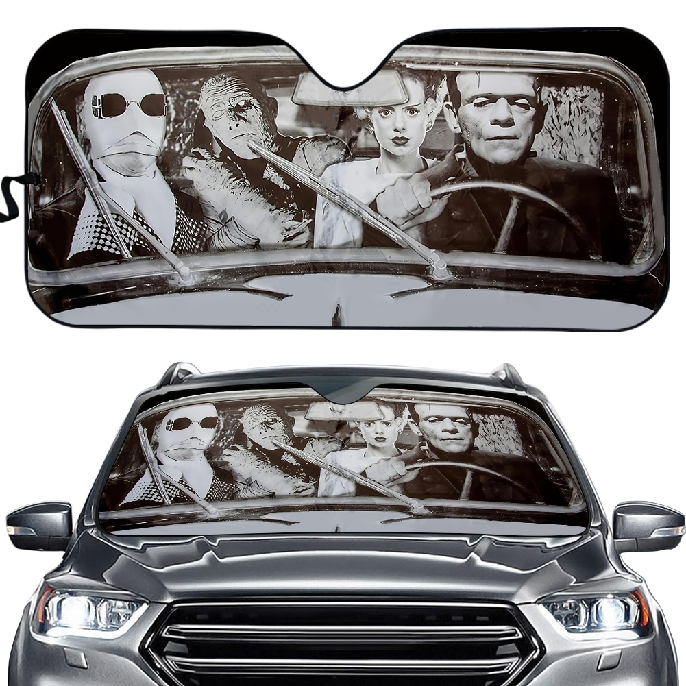 Halloween Monster Horror Movie Custom Car Auto Sunshade