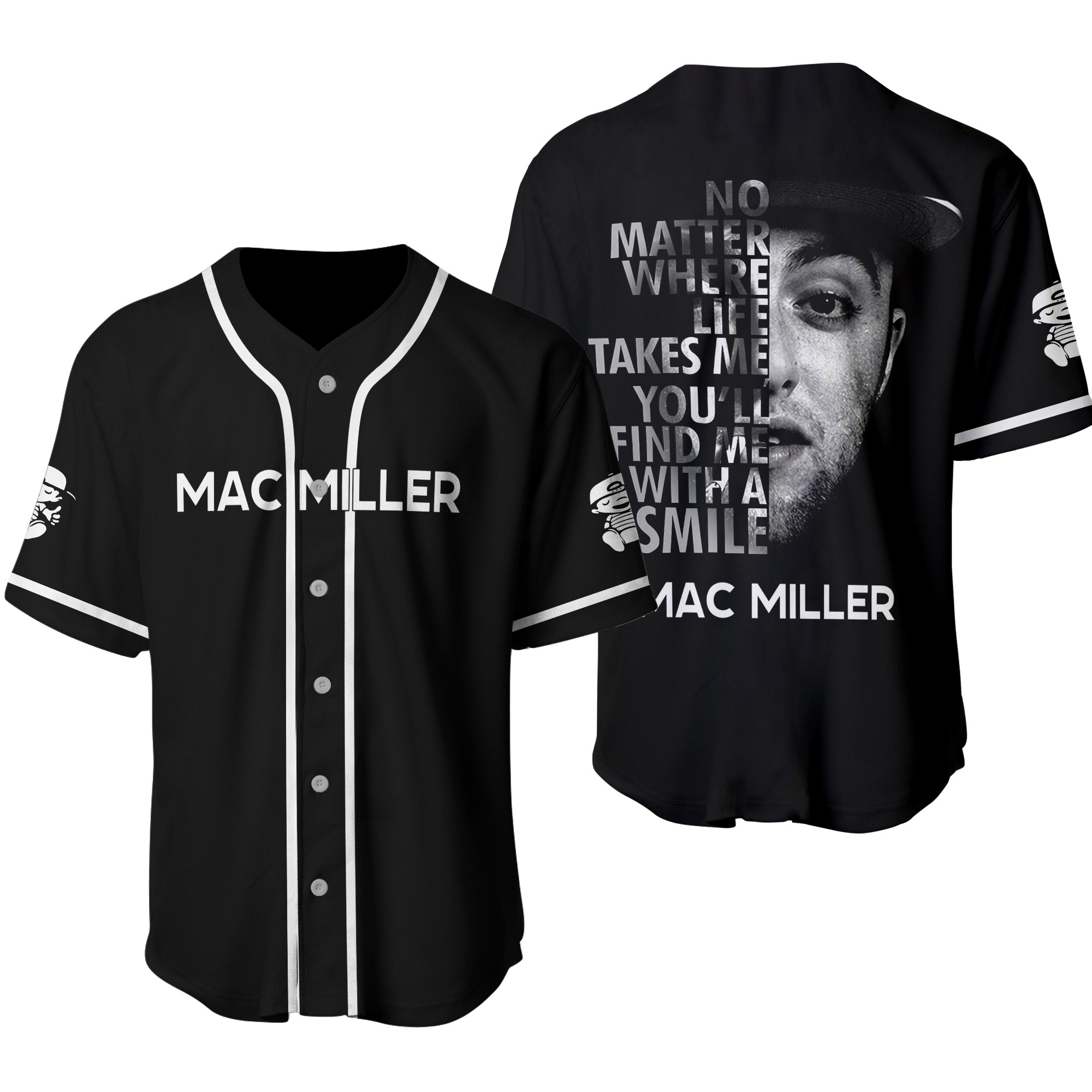 Macmiller Hip Hop Singer Baseball Jersey 3d Print Shirts Men Women