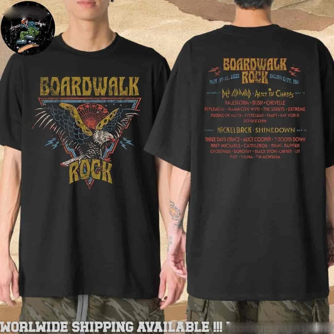 Boardwalk Rock Festival 2025 Eagl.e Lineup On May 17-18 Tee
