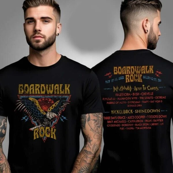 Boardwalk Rock Ocean City Md 2025 Eagle Line Up May 17-18 Concert Tee