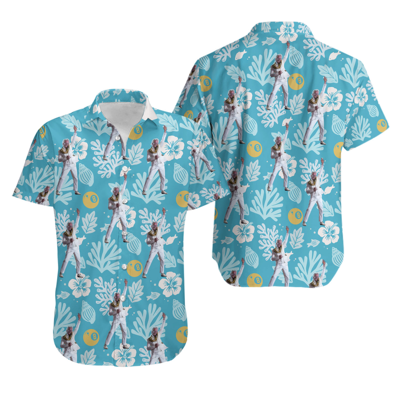 Baby Billy Uncle 8-ball Hawaiian Shirt, Freeman Righteous Gemstones Misbehavin Aloha Shirt