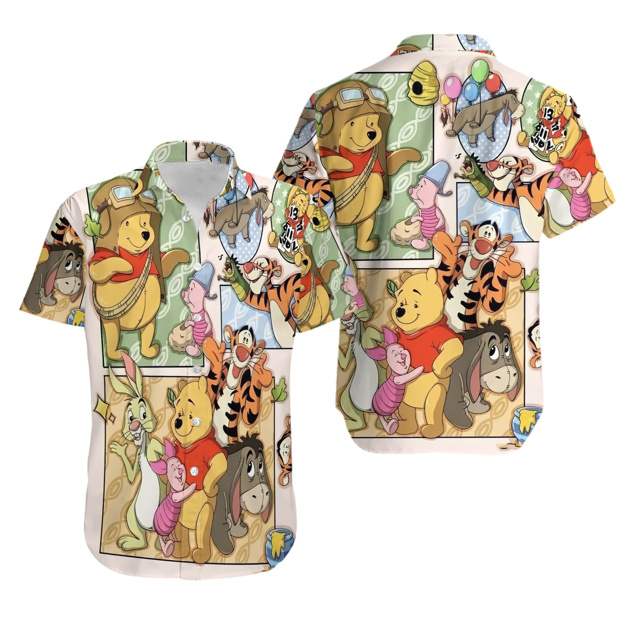 Winniee The Poohh And Friends Hawaiian Shirt, Pooh Button Up Shirt