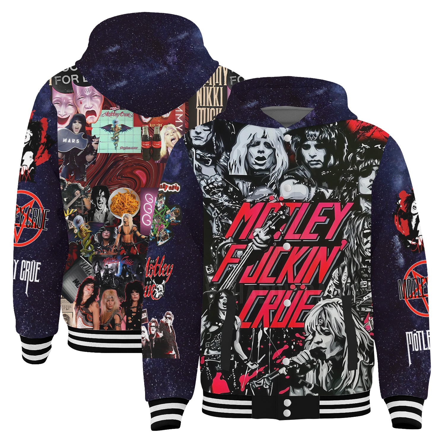 Mötley Crüe Rock Legends Hooded Varsity Jacket, Fan Gifts