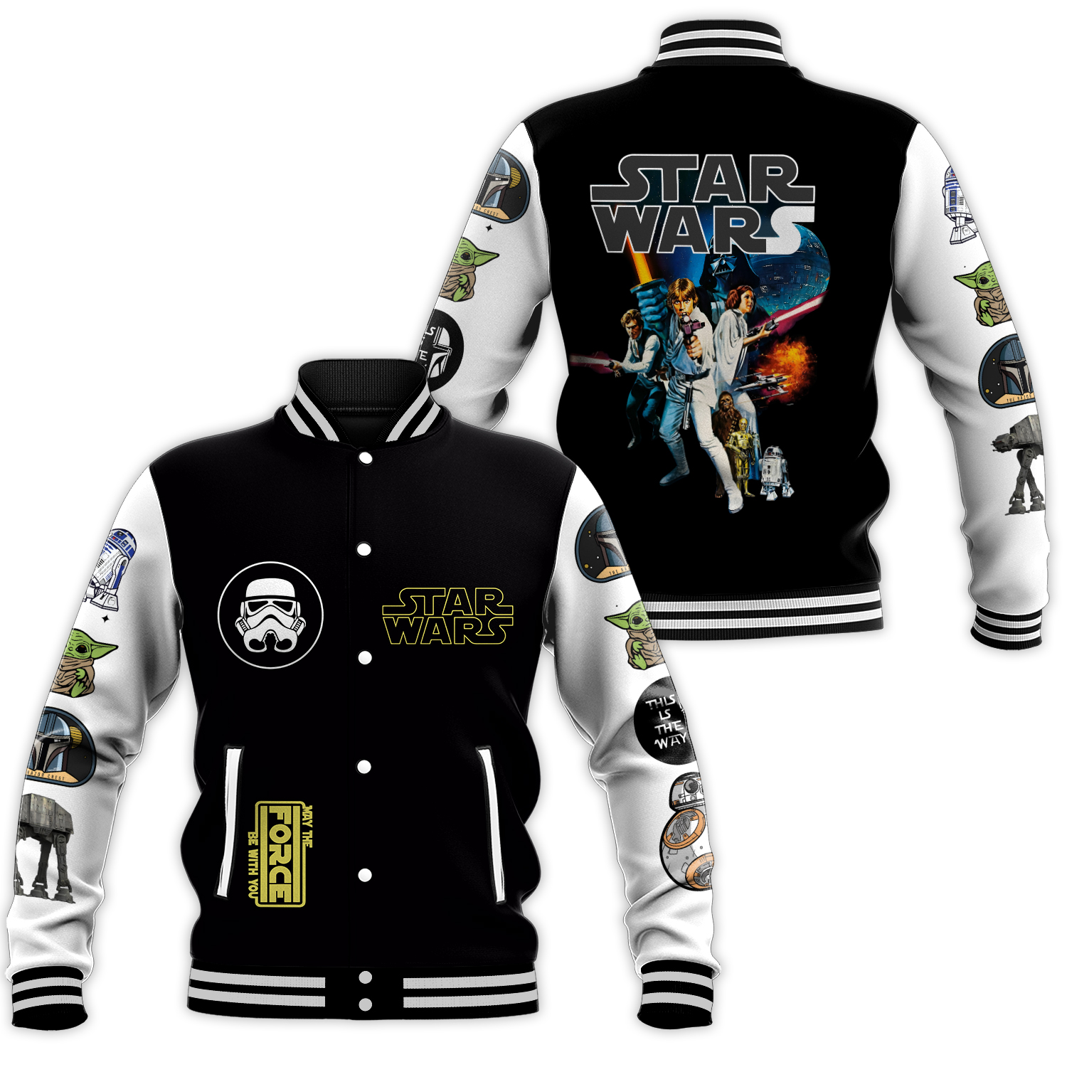Starr Warss Characters Baseball Jacket