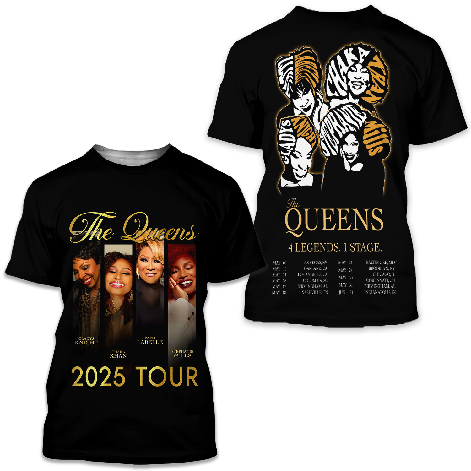 The Queens 4 Legends 1 Stage 2025 Tour 3d T-shirt