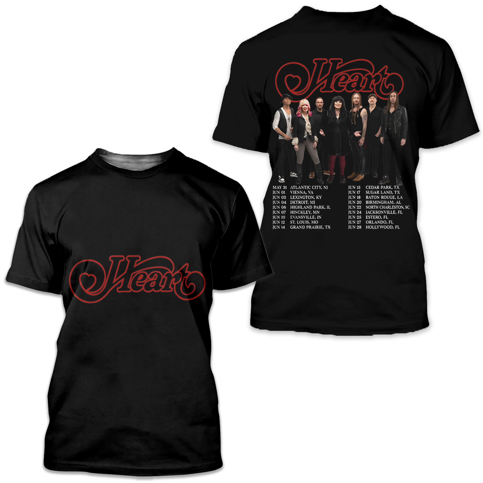2025 Heart Band Royal Flush Tour T-shirt, Rock Band Heart 2025 Tour Shirt
