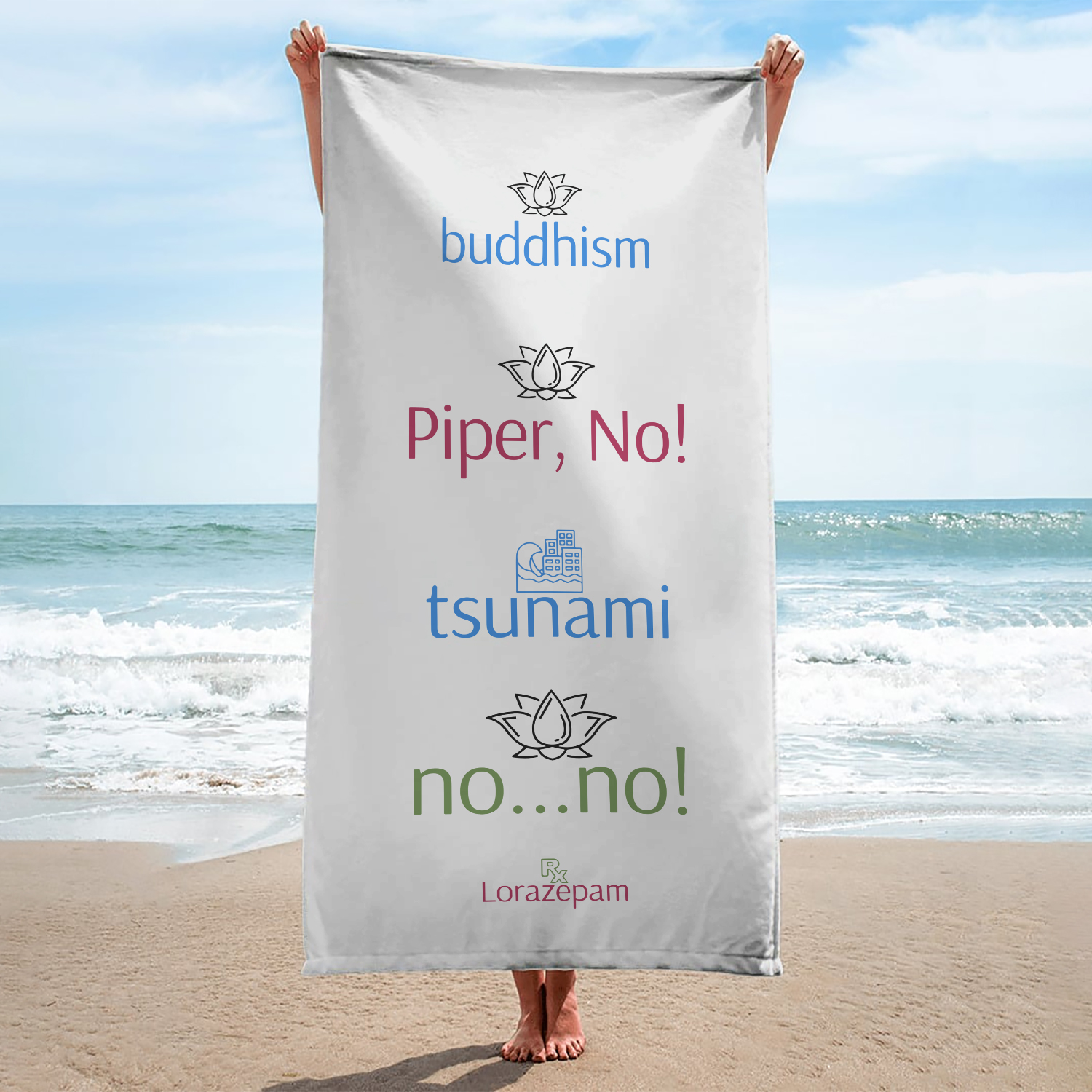 White Lotus Season 3 Funny Towel Featuring Piper, Tsunami
